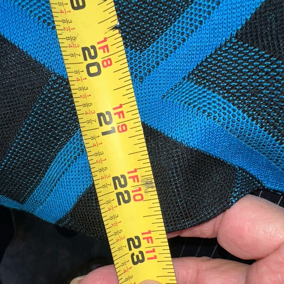 Ming Wang Women's Blue Black Diamond Print Cardigan Sweater Jacket ~Petite Large - Picture 5 of 7